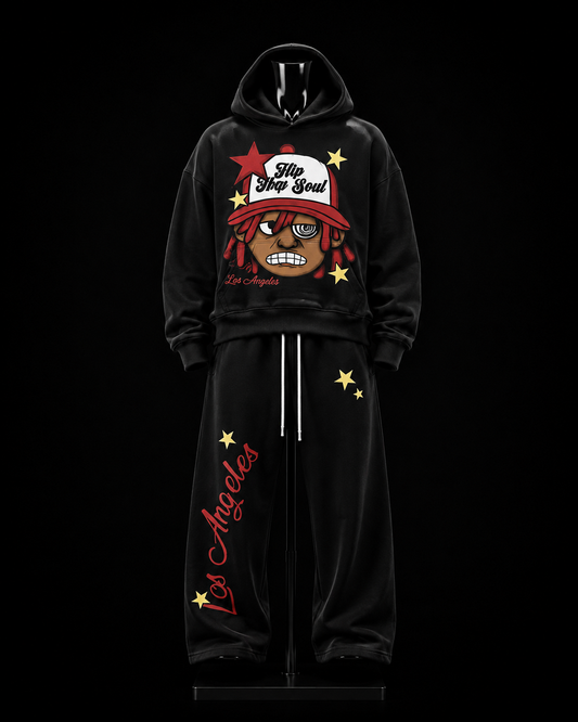 Hip That Soul Los Angeles Black Tracksuit on mannequin