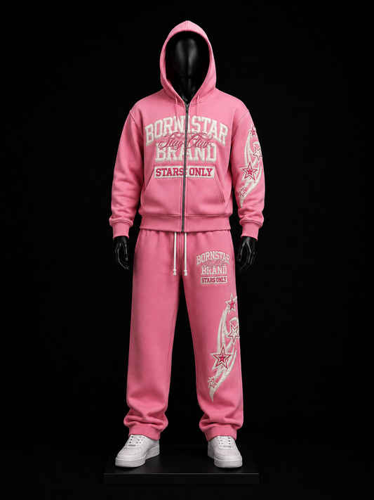 Bornstar Brand Stars Only Pink Tracksuit on mannequin