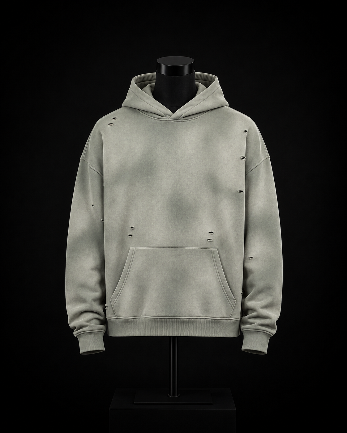 Unisex Sunfade Frayed Fleece Hoodie