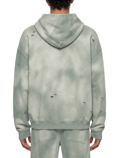 Unisex Sunfade Frayed Fleece Hoodie - Back View 2